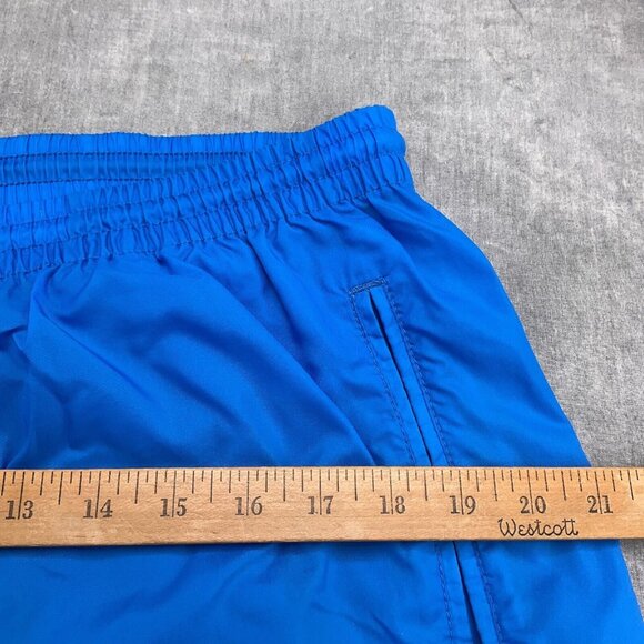 Adidas Track Pants Adult Large Blue All Nylon Lined Pull On Softshell VTG Flaws - Picture 8 of 13